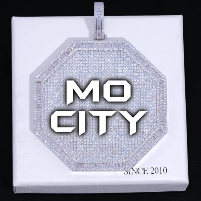 CUSTOM LETTER NECKLACE 3D BIG OCTAGON sold by The GUU Shop