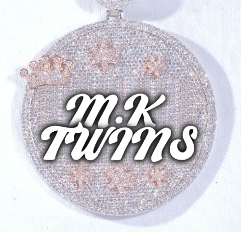 CUSTOM LETTER NECKLACE 3D BIG CROWN DISC sold by The GUU Shop