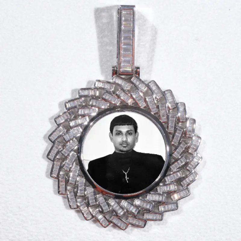 Large 3D Baguette Custom Picture Pendant sold by The GUU Shop