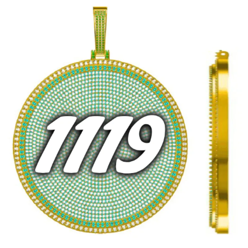 CUSTOM LETTER NECKLACE 3D BIG DISC sold by The GUU Shop