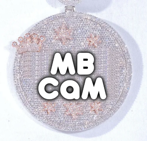 CUSTOM LETTER NECKLACE 3D BIG CROWN DISC sold by The GUU Shop