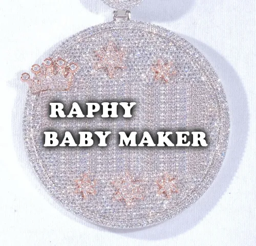 CUSTOM LETTER NECKLACE 3D BIG CROWN DISC sold by The GUU Shop