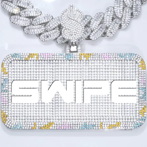 CUSTOM LETTER NECKLACE 3D COLORFUL SQUARE sold by The GUU Shop