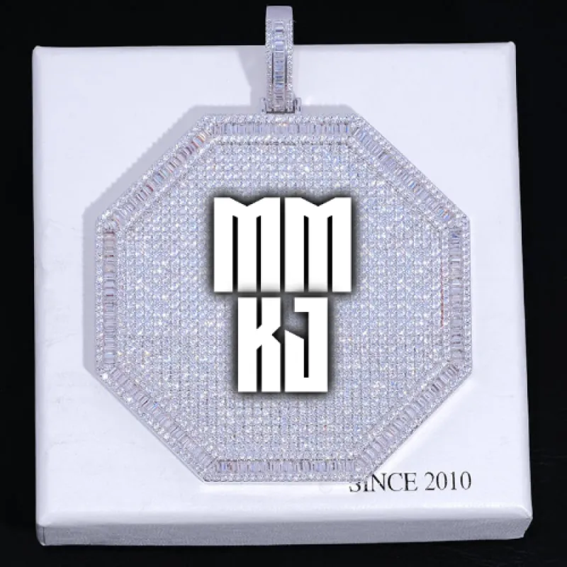 CUSTOM LETTER NECKLACE 3D BIG OCTAGON sold by The GUU Shop