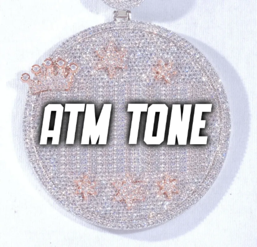 CUSTOM LETTER NECKLACE 3D BIG CROWN DISC sold by The GUU Shop