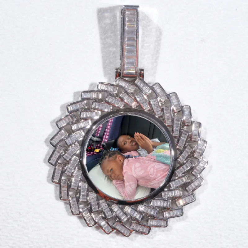 Large 3D Baguette Custom Picture Pendant sold by The GUU Shop