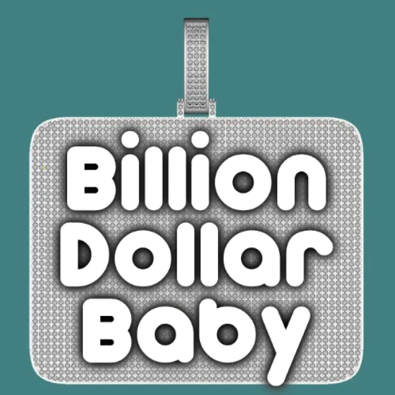 CUSTOM LETTER NECKLACE 3D BIG SQUARE sold by The GUU Shop