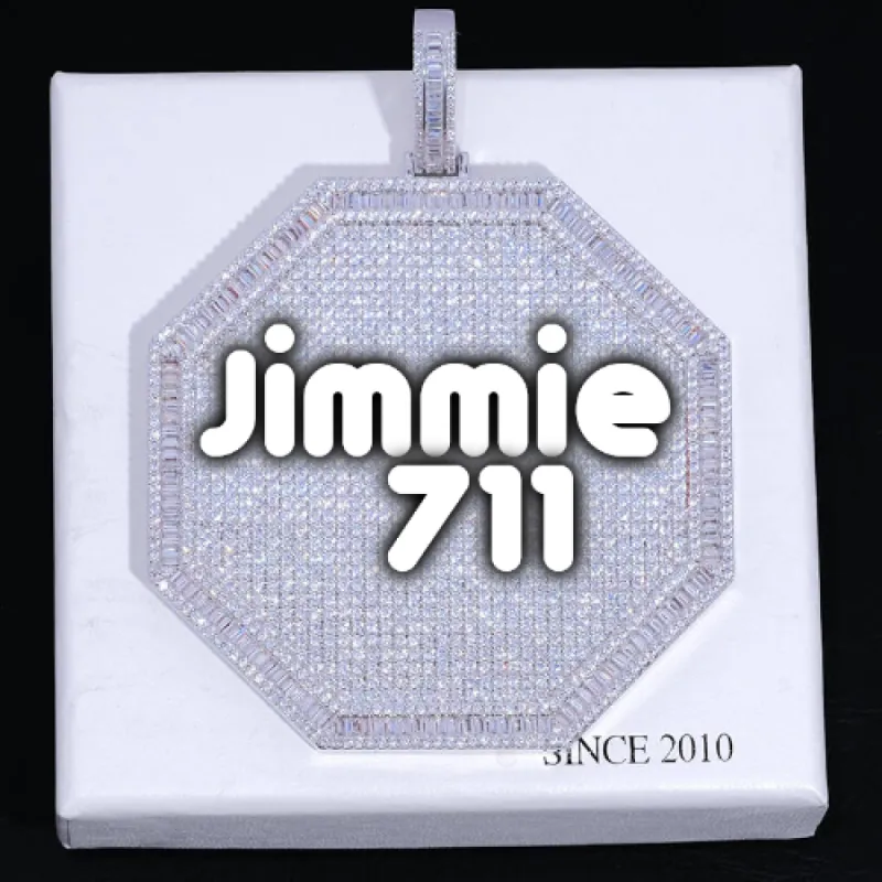 CUSTOM LETTER NECKLACE 3D BIG OCTAGON sold by The GUU Shop