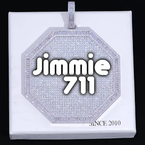 CUSTOM LETTER NECKLACE 3D BIG OCTAGON sold by The GUU Shop