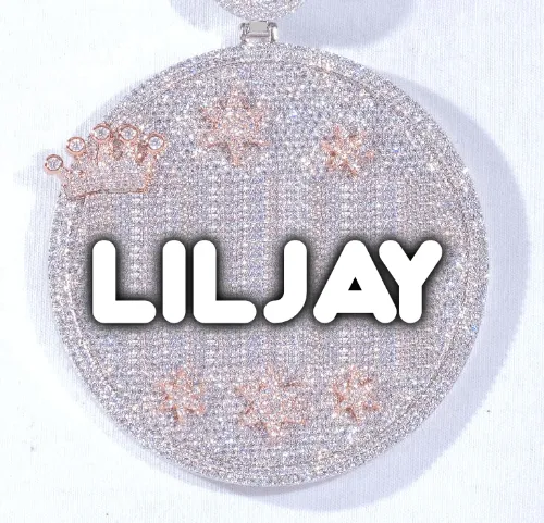 CUSTOM LETTER NECKLACE 3D BIG CROWN DISC sold by The GUU Shop