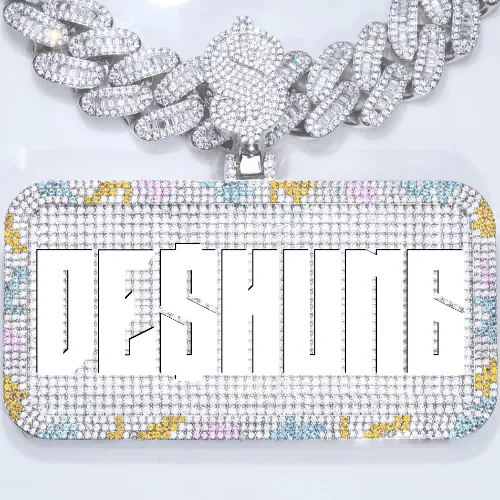 CUSTOM LETTER NECKLACE 3D COLORFUL SQUARE sold by The GUU Shop