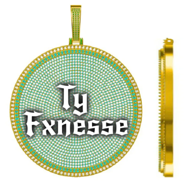 CUSTOM LETTER NECKLACE 3D BIG DISC made by The GUU Shop