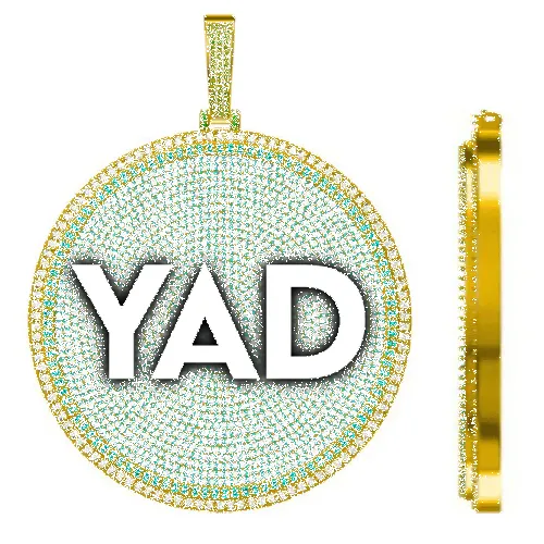 CUSTOM LETTER NECKLACE 3D BIG DISC sold by The GUU Shop