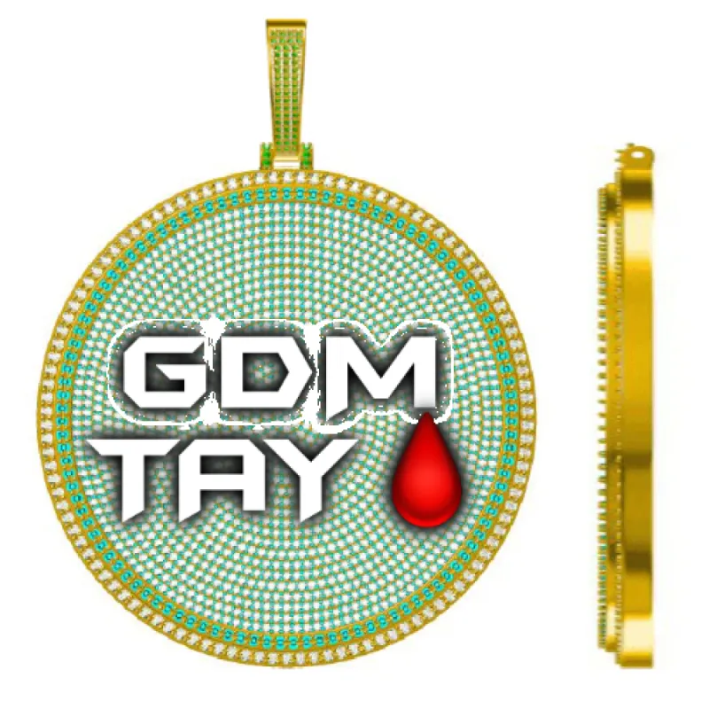 CUSTOM LETTER NECKLACE 3D BIG DISC sold by The GUU Shop