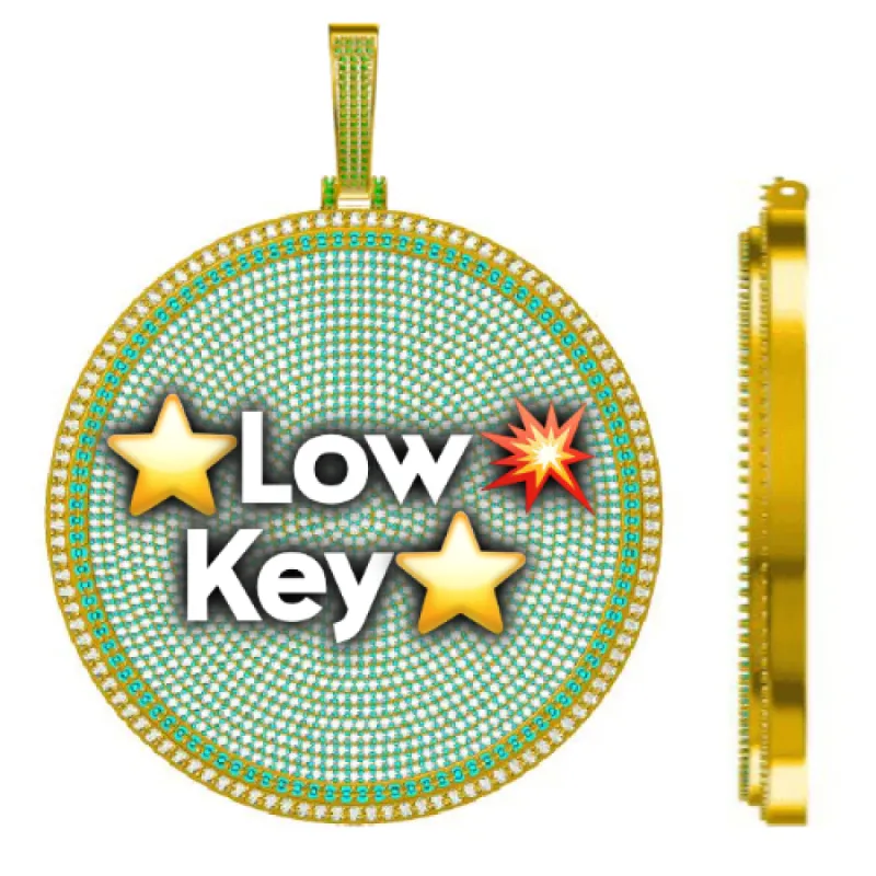 CUSTOM LETTER NECKLACE 3D BIG DISC sold by The GUU Shop