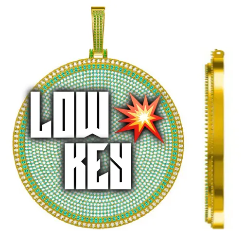 CUSTOM LETTER NECKLACE 3D BIG DISC sold by The GUU Shop