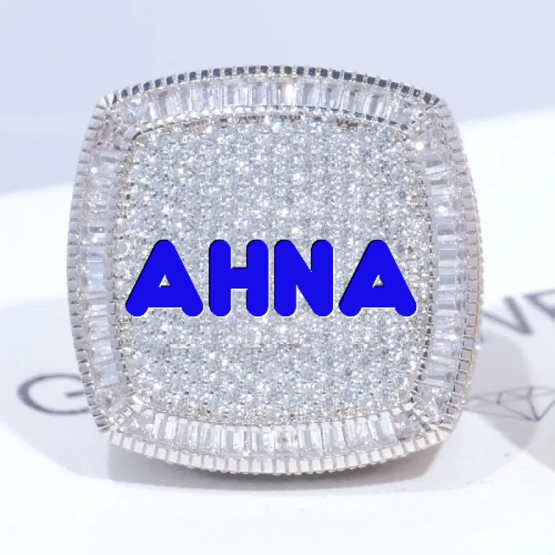 CUSTOM LETTER 3D ICED RING sold by The GUU Shop