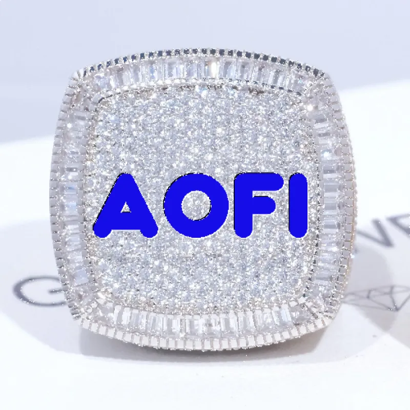 CUSTOM LETTER 3D ICED RING sold by The GUU Shop