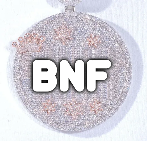 CUSTOM LETTER NECKLACE 3D BIG CROWN DISC sold by The GUU Shop