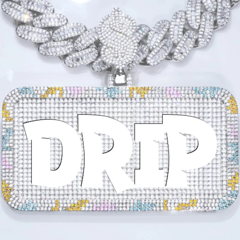 CUSTOM LETTER NECKLACE 3D COLORFUL SQUARE sold by The GUU Shop