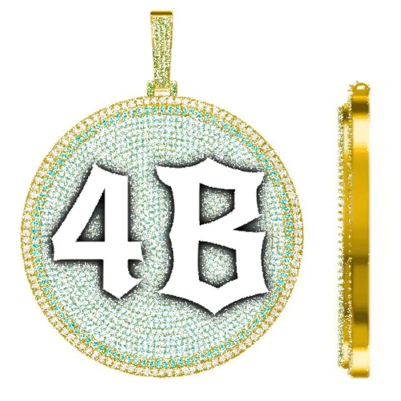 CUSTOM LETTER NECKLACE 3D BIG DISC sold by The GUU Shop