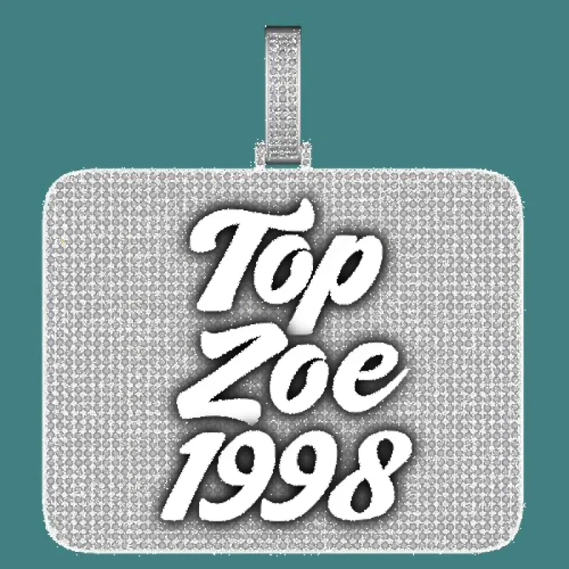 CUSTOM LETTER NECKLACE 3D BIG SQUARE sold by The GUU Shop