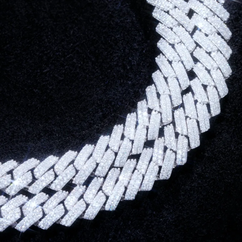 925S & VVS Moissanite 8.5MM Prong Cuban Link Chain sold by The GUU Shop