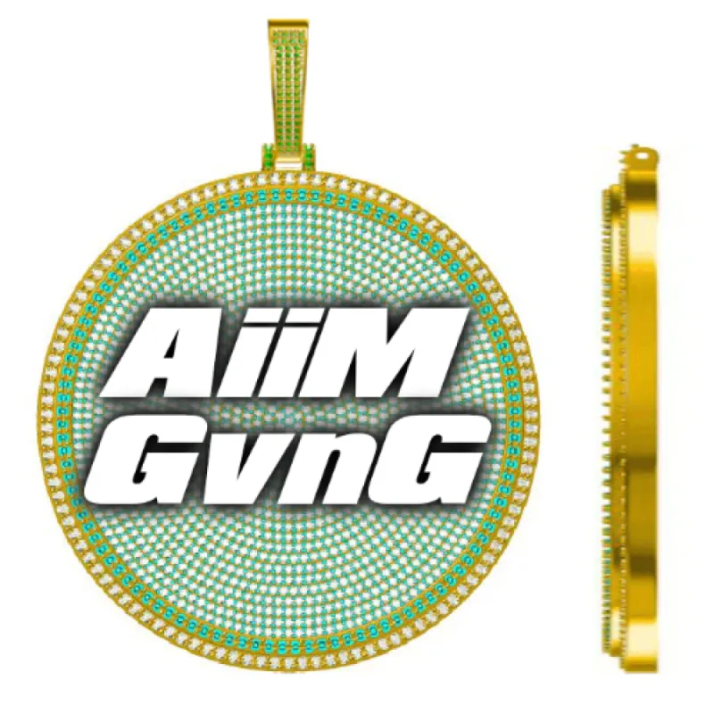 CUSTOM LETTER NECKLACE 3D BIG DISC sold by The GUU Shop