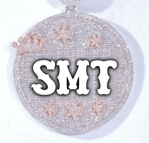 CUSTOM LETTER NECKLACE 3D BIG CROWN DISC sold by The GUU Shop