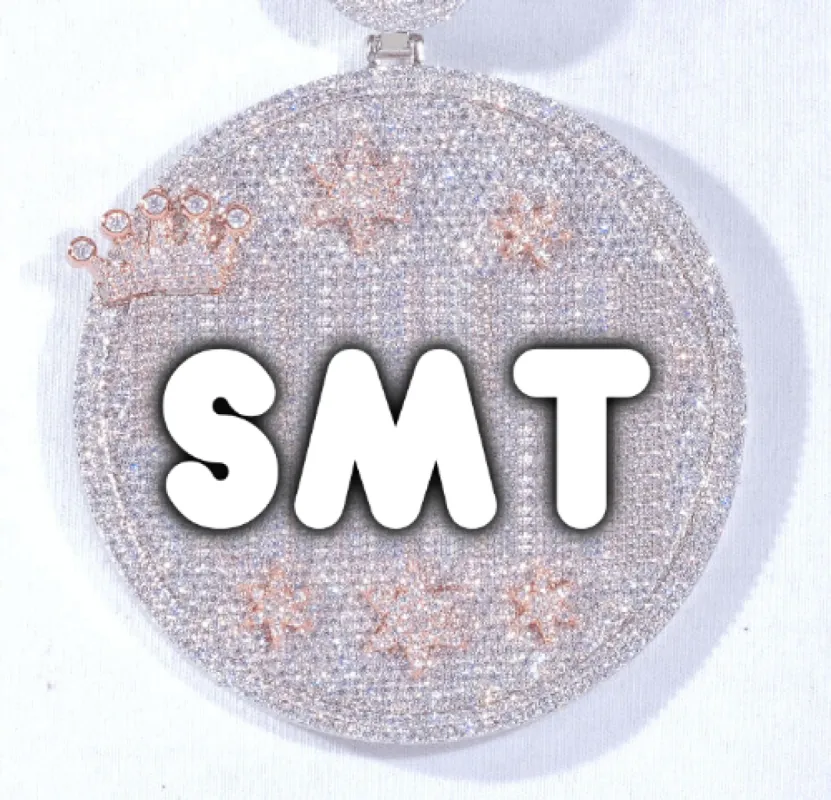 CUSTOM LETTER NECKLACE 3D BIG CROWN DISC sold by The GUU Shop