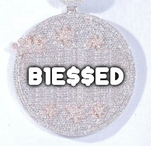 CUSTOM LETTER NECKLACE 3D BIG CROWN DISC sold by The GUU Shop