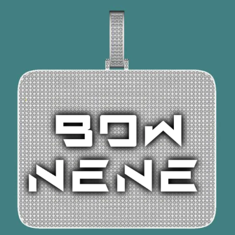 CUSTOM LETTER NECKLACE 3D BIG SQUARE sold by The GUU Shop