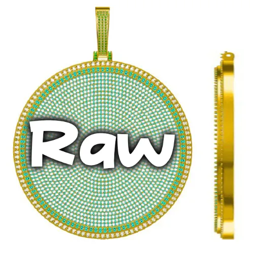 CUSTOM LETTER NECKLACE 3D BIG DISC sold by The GUU Shop