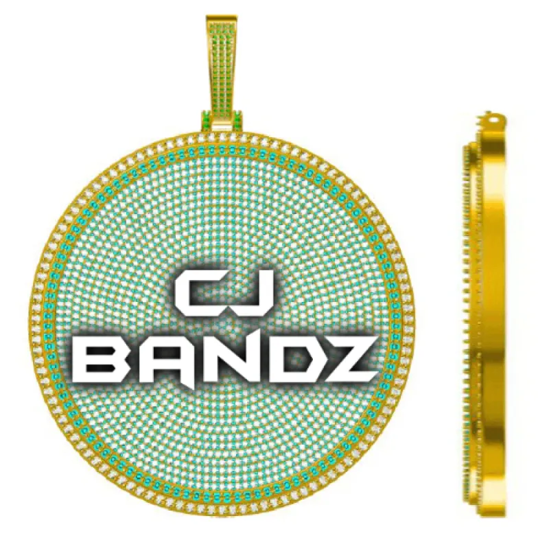 CUSTOM LETTER NECKLACE 3D BIG DISC sold by The GUU Shop