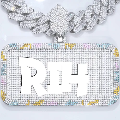 CUSTOM LETTER NECKLACE 3D COLORFUL SQUARE sold by The GUU Shop