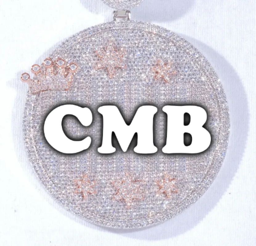 CUSTOM LETTER NECKLACE 3D BIG CROWN DISC made by The GUU Shop