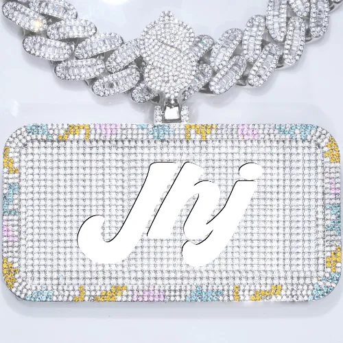 CUSTOM LETTER NECKLACE 3D COLORFUL SQUARE sold by The GUU Shop