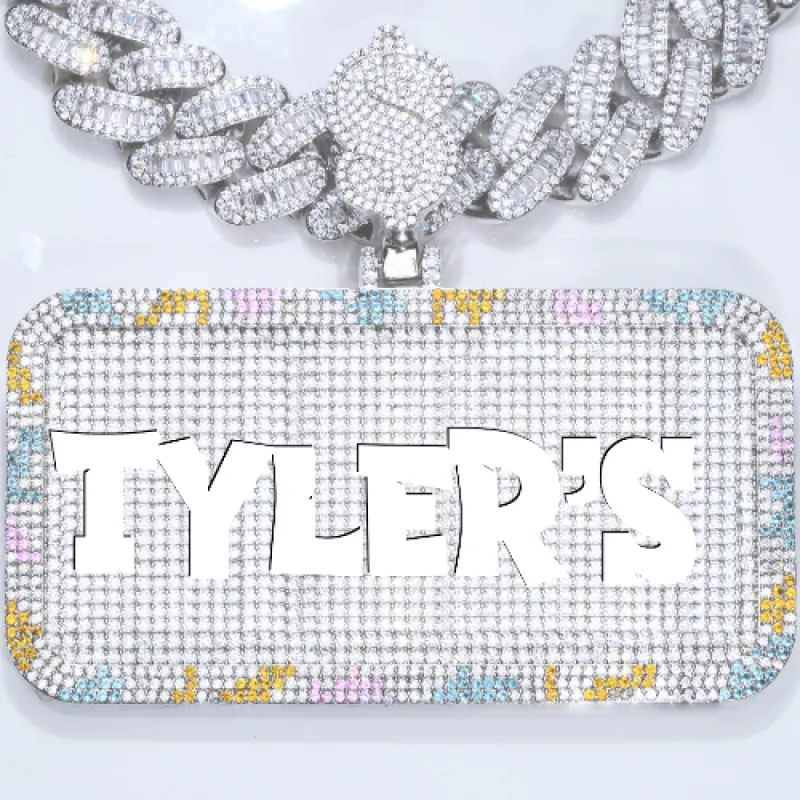 CUSTOM LETTER NECKLACE 3D COLORFUL SQUARE sold by The GUU Shop