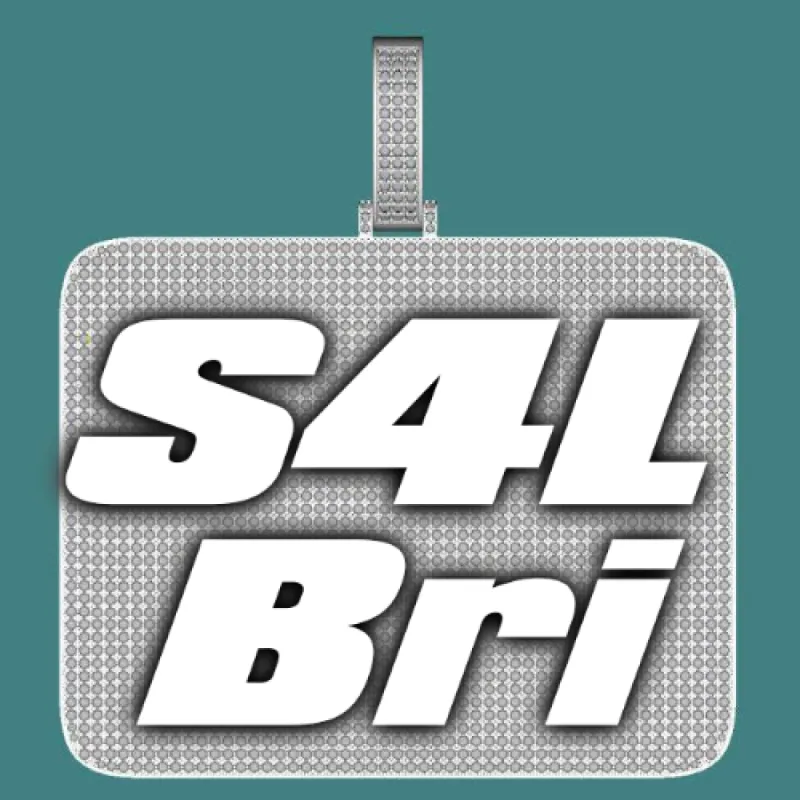 CUSTOM LETTER NECKLACE 3D BIG SQUARE sold by The GUU Shop