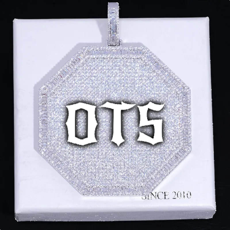 CUSTOM LETTER NECKLACE 3D BIG OCTAGON sold by The GUU Shop