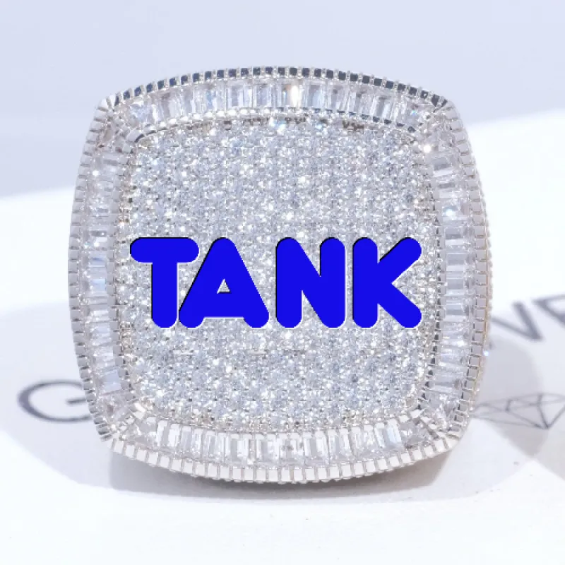 CUSTOM LETTER 3D ICED RING sold by The GUU Shop