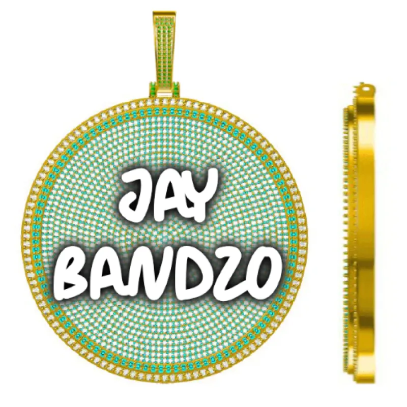 CUSTOM LETTER NECKLACE 3D BIG DISC sold by The GUU Shop