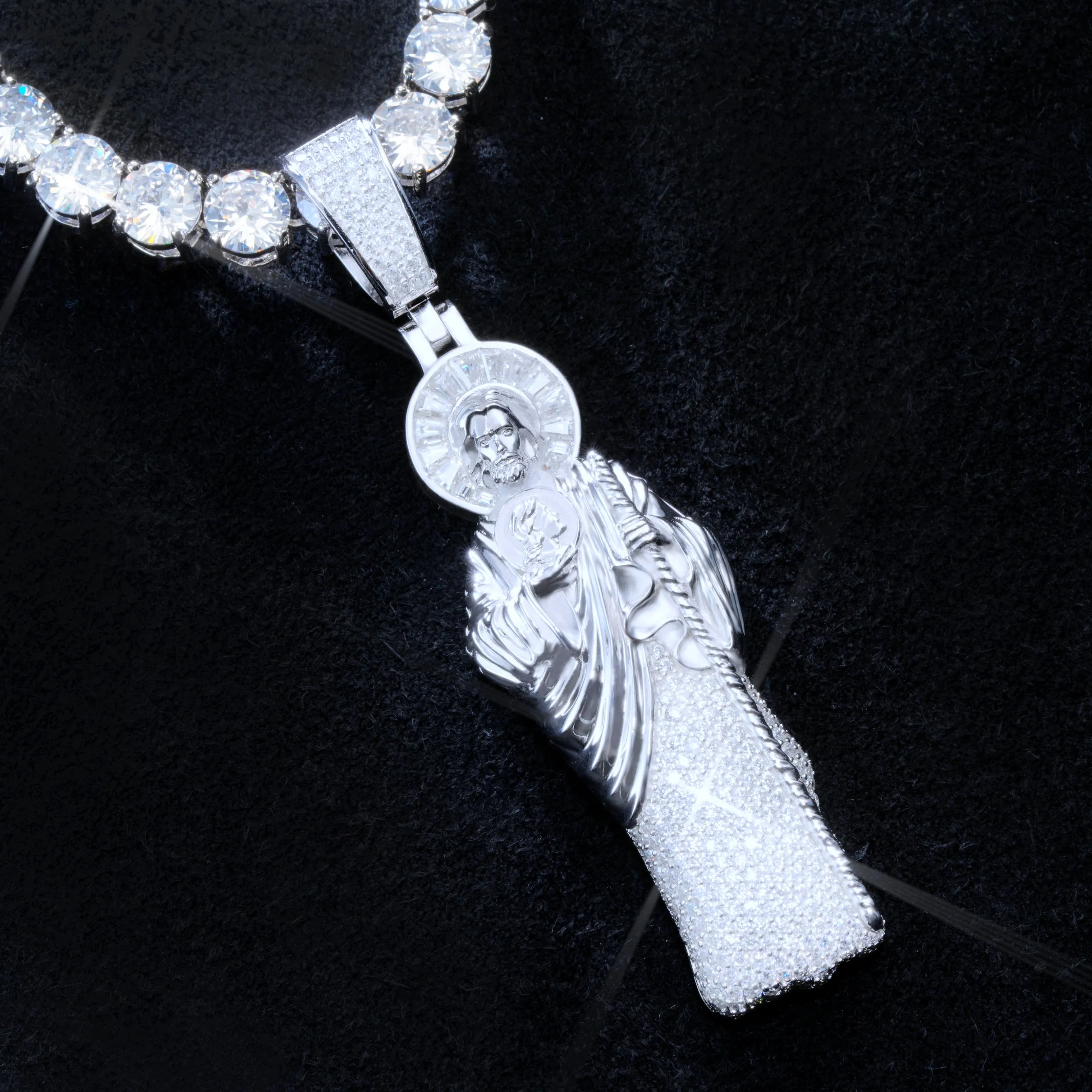 925S & VVS Moissanite Saint Jude Necklace sold by The GUU Shop product image thumbnail 4