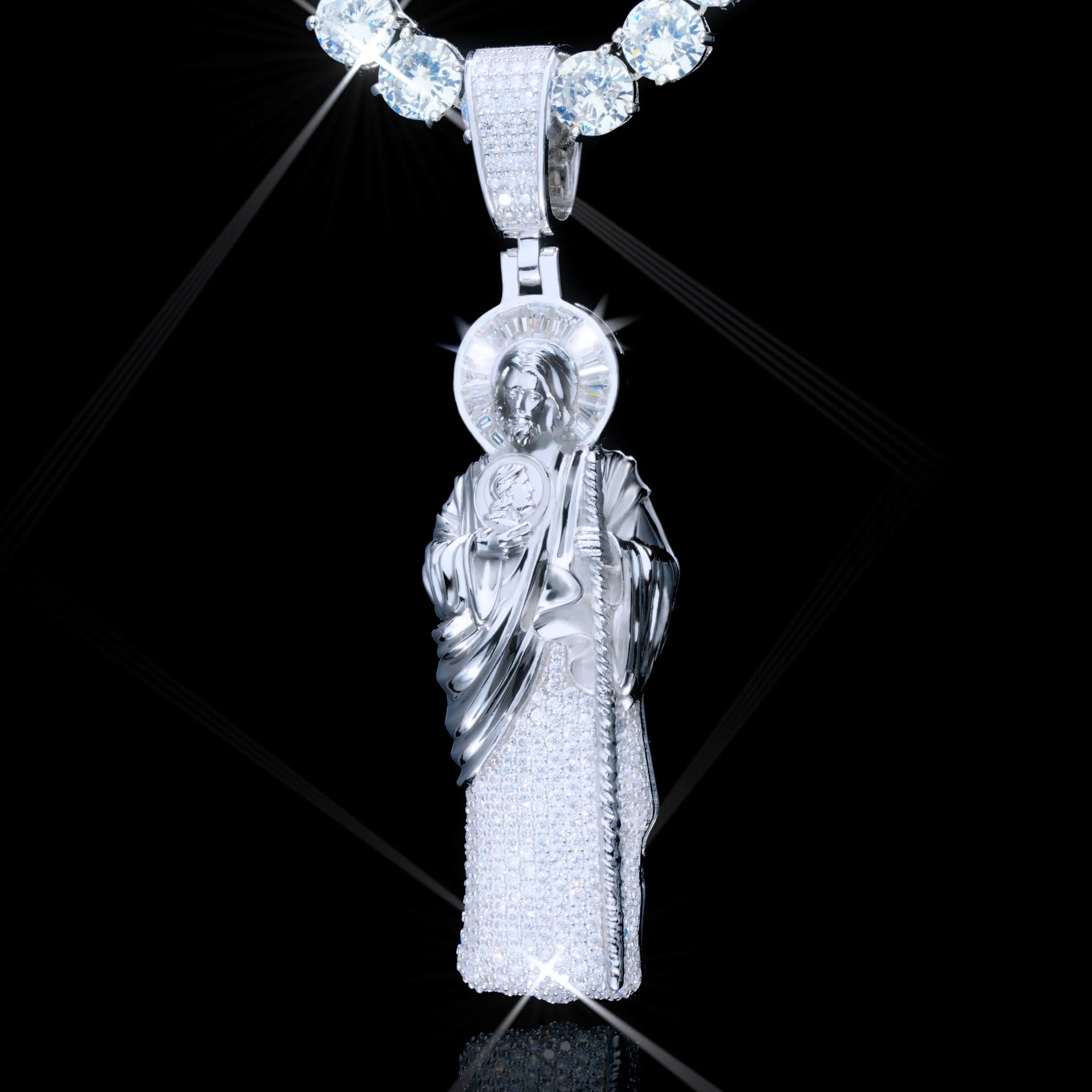 925S & VVS Moissanite Saint Jude Necklace sold by The GUU Shop product image thumbnail 5