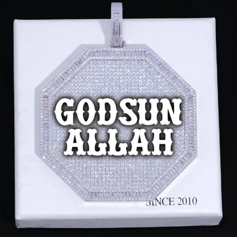 CUSTOM LETTER NECKLACE 3D BIG OCTAGON sold by The GUU Shop