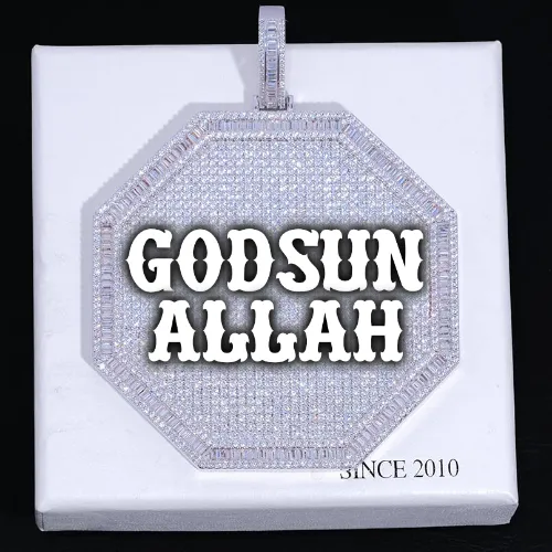 CUSTOM LETTER NECKLACE 3D BIG OCTAGON sold by The GUU Shop