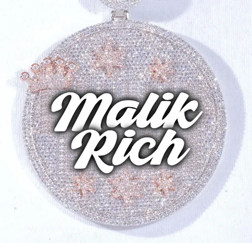 CUSTOM LETTER NECKLACE 3D BIG CROWN DISC sold by The GUU Shop