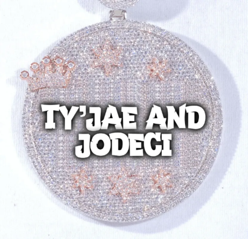 CUSTOM LETTER NECKLACE 3D BIG CROWN DISC sold by The GUU Shop