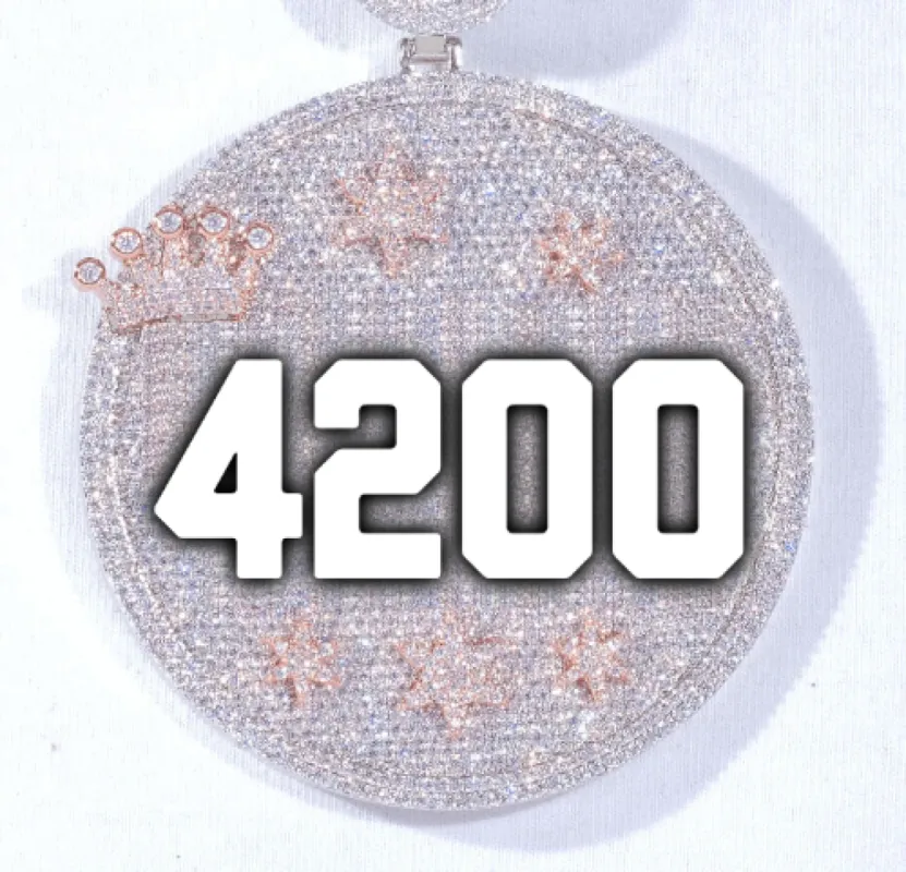 CUSTOM LETTER NECKLACE 3D BIG CROWN DISC sold by The GUU Shop