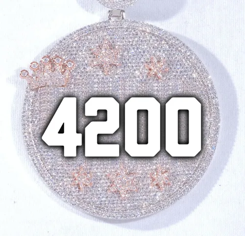 CUSTOM LETTER NECKLACE 3D BIG CROWN DISC sold by The GUU Shop